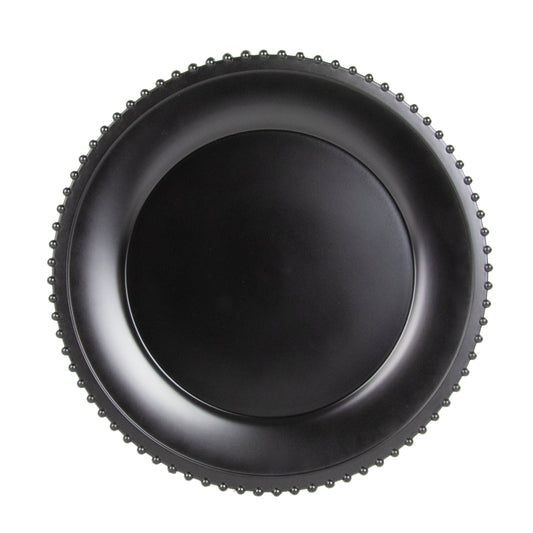 10 Strawberry Street Matte Black Belmont 13" Lacquer Charger, Set of 12
