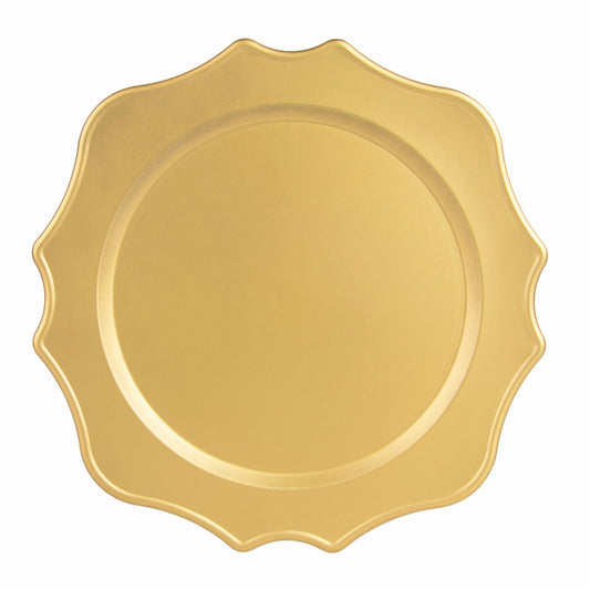 10 Strawberry Street Matte Gold Fran 13" Round Lacquer Charger, Set of 12