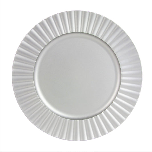 10 Strawberry Street Matte Silver Sunburst 13" Round Lacquer Charger, Set of 12