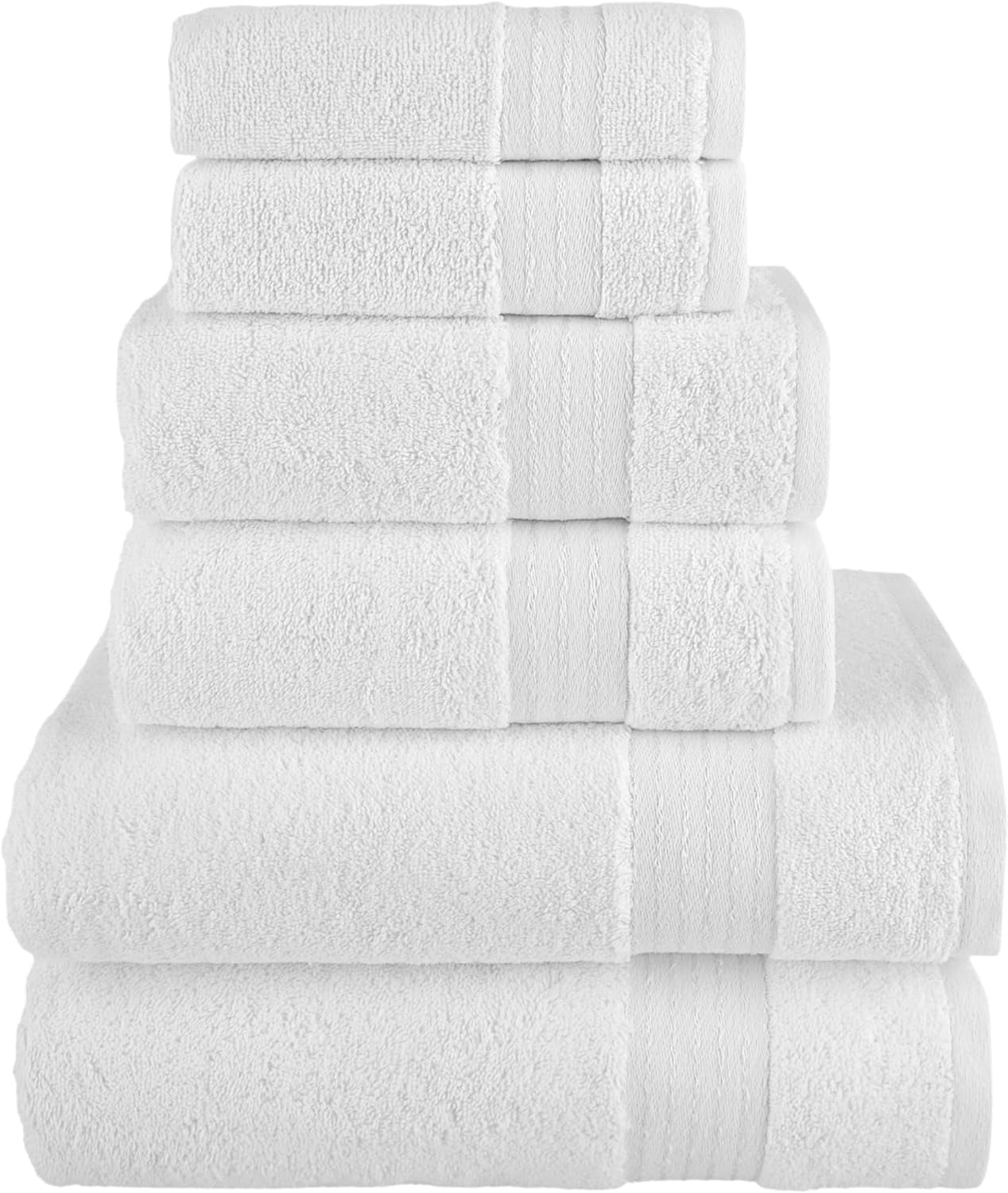 100% Turkish Cotton Luxury Bathroom Towels Set, Quick Dry,, White