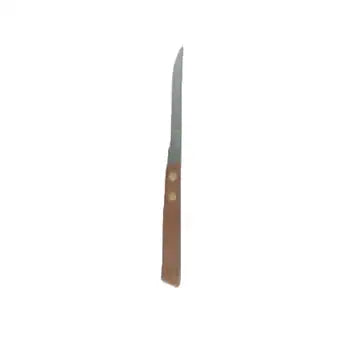 FSE SLSK017 Steak Knife, 4-1/4", Pointed tip, Serrated Wood Handle, Stainless Steel, Pack of 12