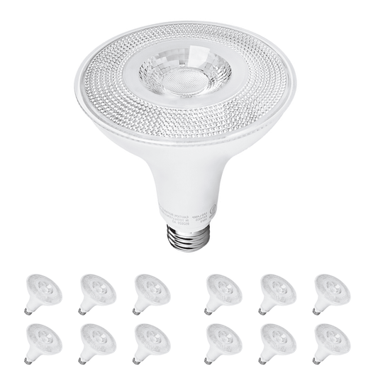 12 Pack 15W PAR38 Dimmable LED Spotlight Bulb, 120W Eqv., 1250lm, UL & Energy Star Listed, 5000K Daylight, E26 Standard Base, for 6 Inch Recessed Can Trim