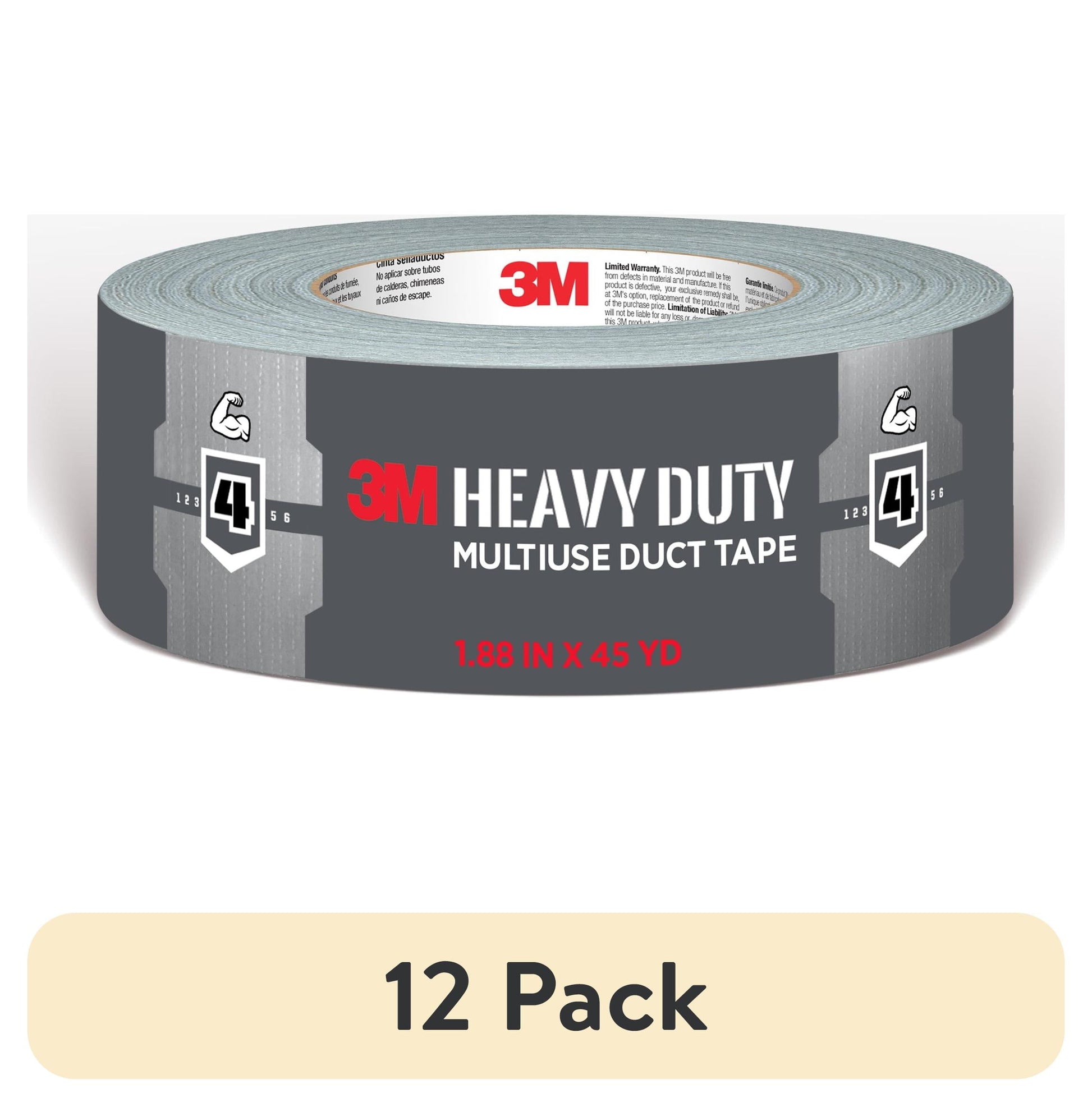 (12 pack) 3M Heavy Duty Grey Duct Tape, 1.88 in. x 45 yd., 1 Roll
