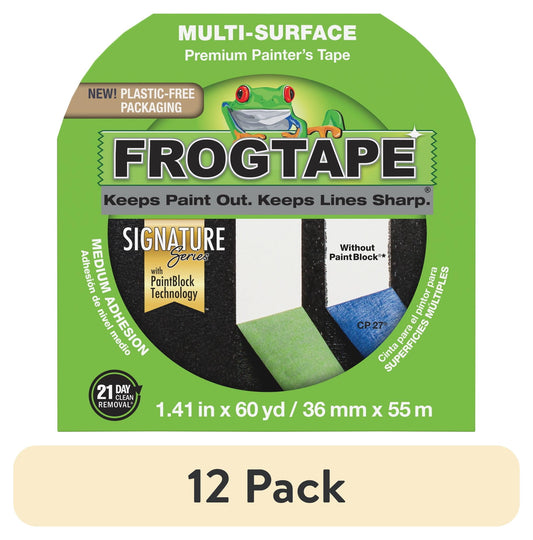 (12 pack) FrogTape Multi-Surface Painter's Tape - Green, 1.41 in. x 60 yd.