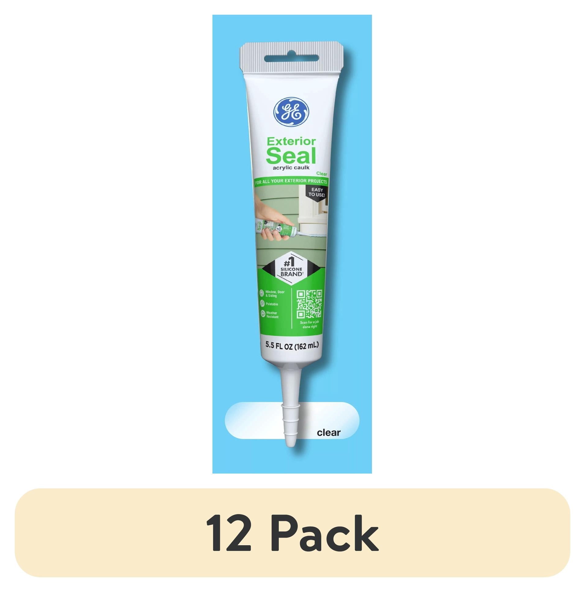 (12 pack) GE Exterior Seal Window & Door, Pack of 1, Clear 5.5 oz Tube