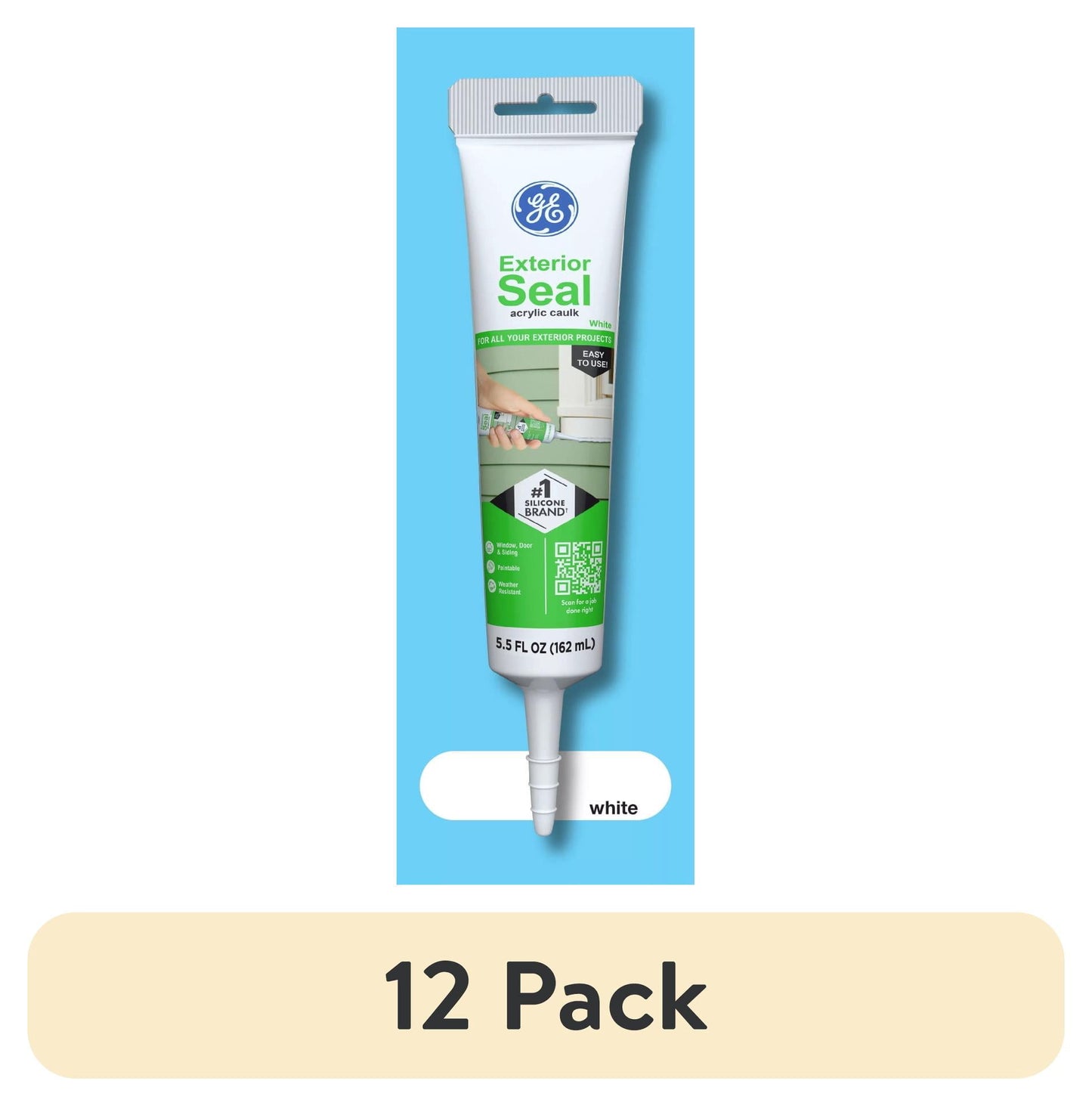 Sello Exterior para Ventana y Puerta, Paquete de 1, Tubo Blanco de 5.5 oz