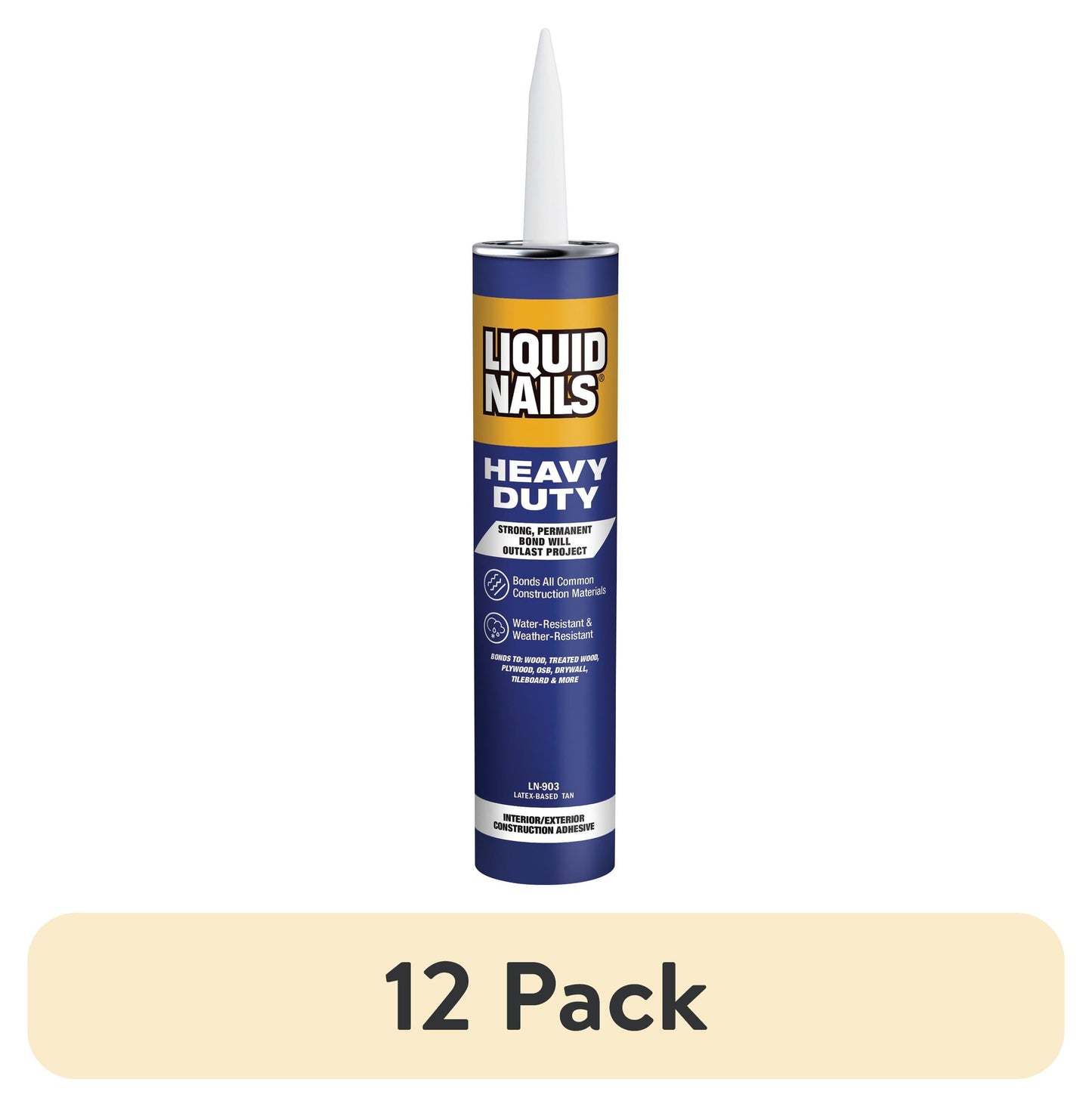 (12 pack) Liquid Nails Heavy Duty 10 oz. White Low VOC Construction Adhesive