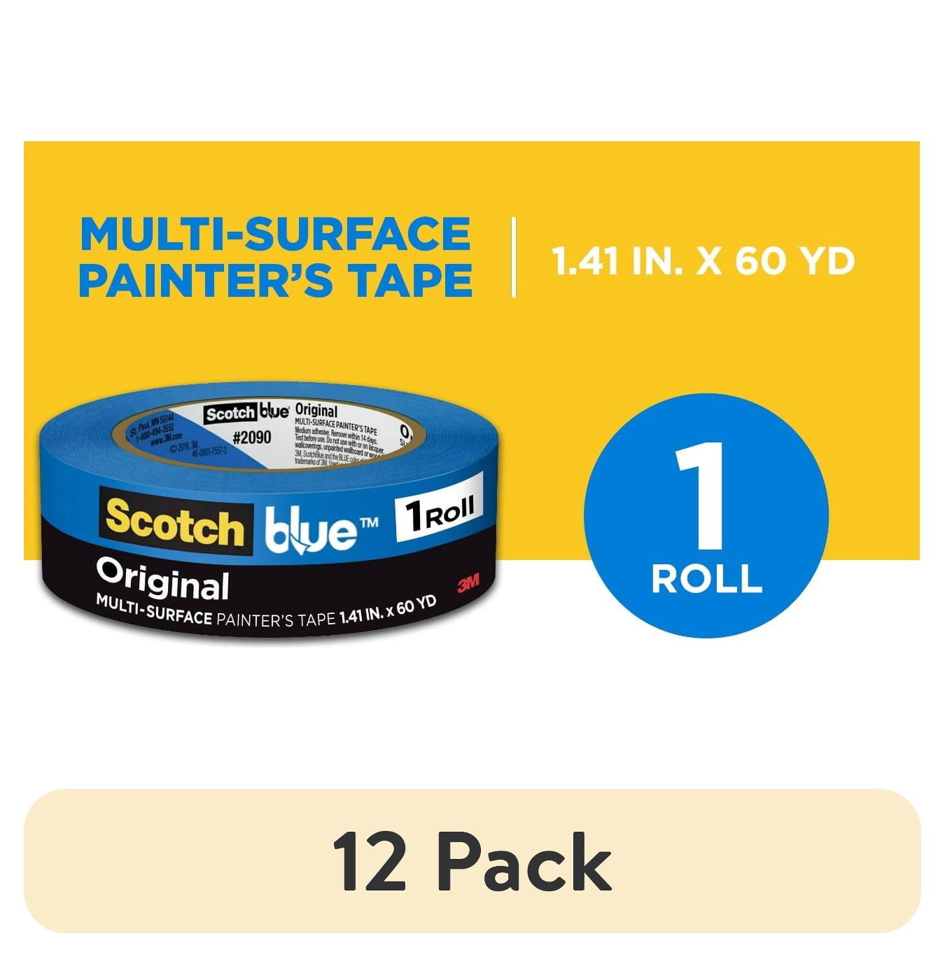 (12 pack) Scotch Blue Painter's Tape, 1.41 in. x 60 yd., 1 Pack, Original Multi-Surface, Paint Supplies