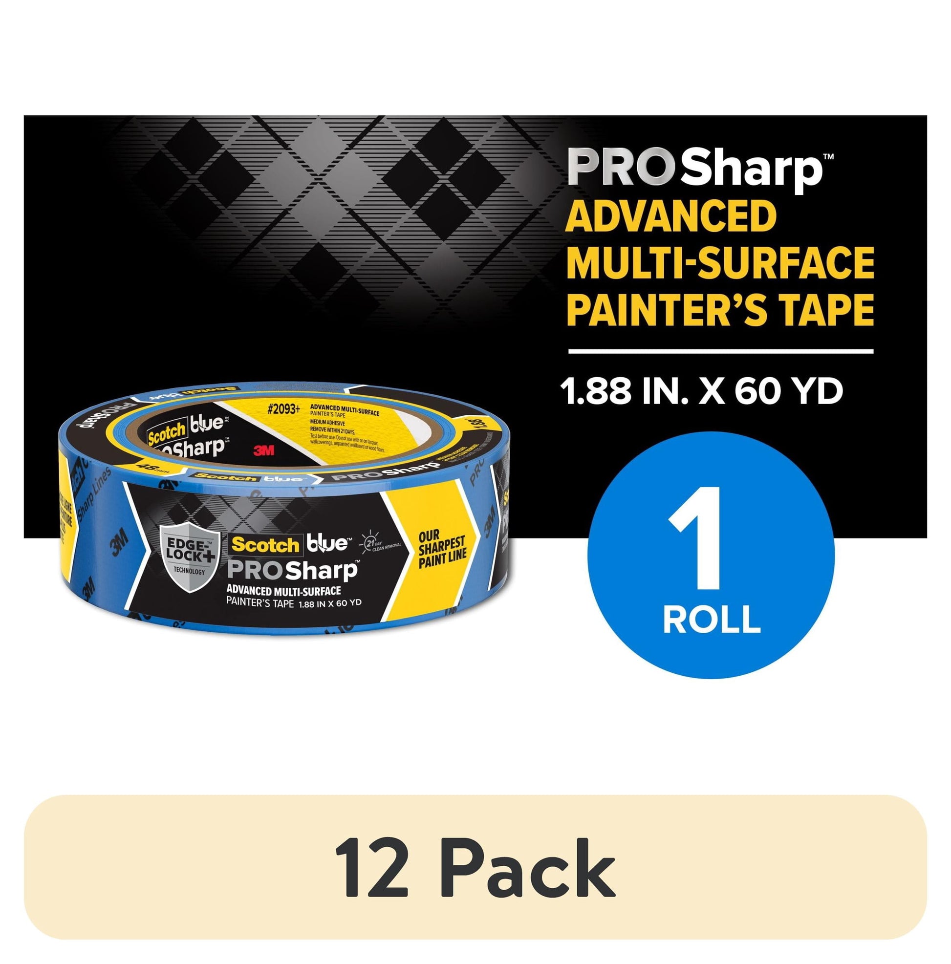 ScotchBlue PROSharp Painter's Tape, Blue, 1.88 in x 60 yd, 1 Roll
