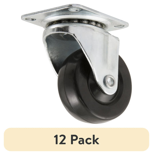 Super Sliders 2" Swivel Plate Caster with Rubber Wheel, Rolls on Carpet or Hard Surfaces - 1-Pack