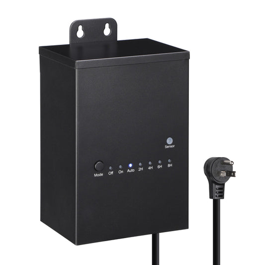 150W Outdoor Low Voltage Landscape Transformer, 120V AC to 12V AC Transformer with Countdown Timer and Photocell Light Sensor, ETL Listed, IP65 Waterproof, for Outdoor Spotlight Pathway Light