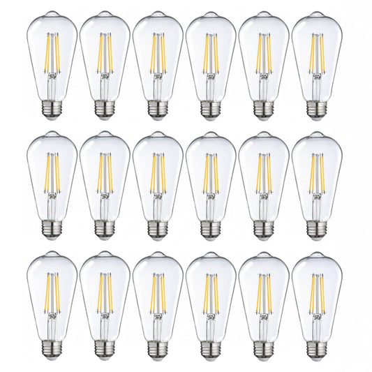 18 Pack ST19 LED Bulb, Dimmable, 7W(75W Equivalent), Vintage Edison Filament Light Bulb, 2700K Soft White, E26 Medium Base