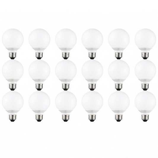 18 Pack Vanity Globe Light Bulbs G25 LED for Bathroom Mirror Decorative, 5W, Dimmable, E26 Round Frosted Decorative Bulb, 5000K Daylight