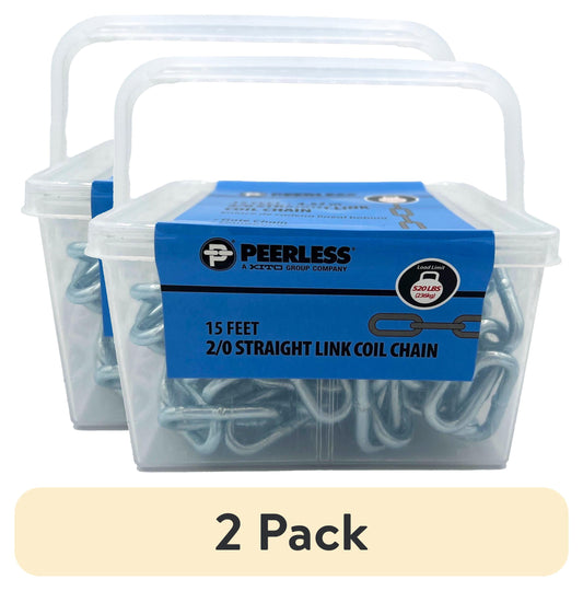 (2 pack) 2/0 Straight Coil Chain, 15', Peerless Chain Company, #4752015