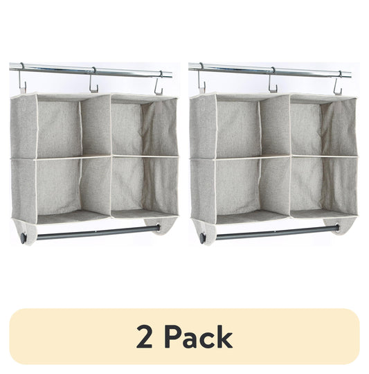 (2 pack) Better Homes & Gardens Gray 4-Shelf Hanging Closet Organizer with Rack
