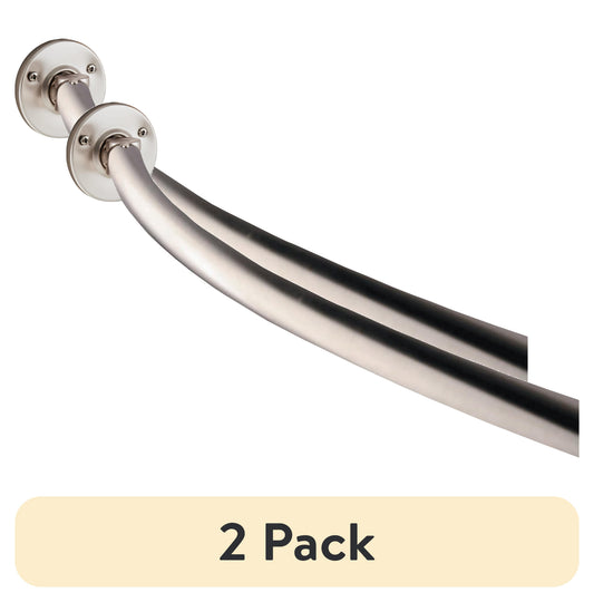 (2 pack) Better Homes & Gardens 45" -to 72" Adjustable Rotating Rust-Proof Curved Shower Rod, Satin Nickel