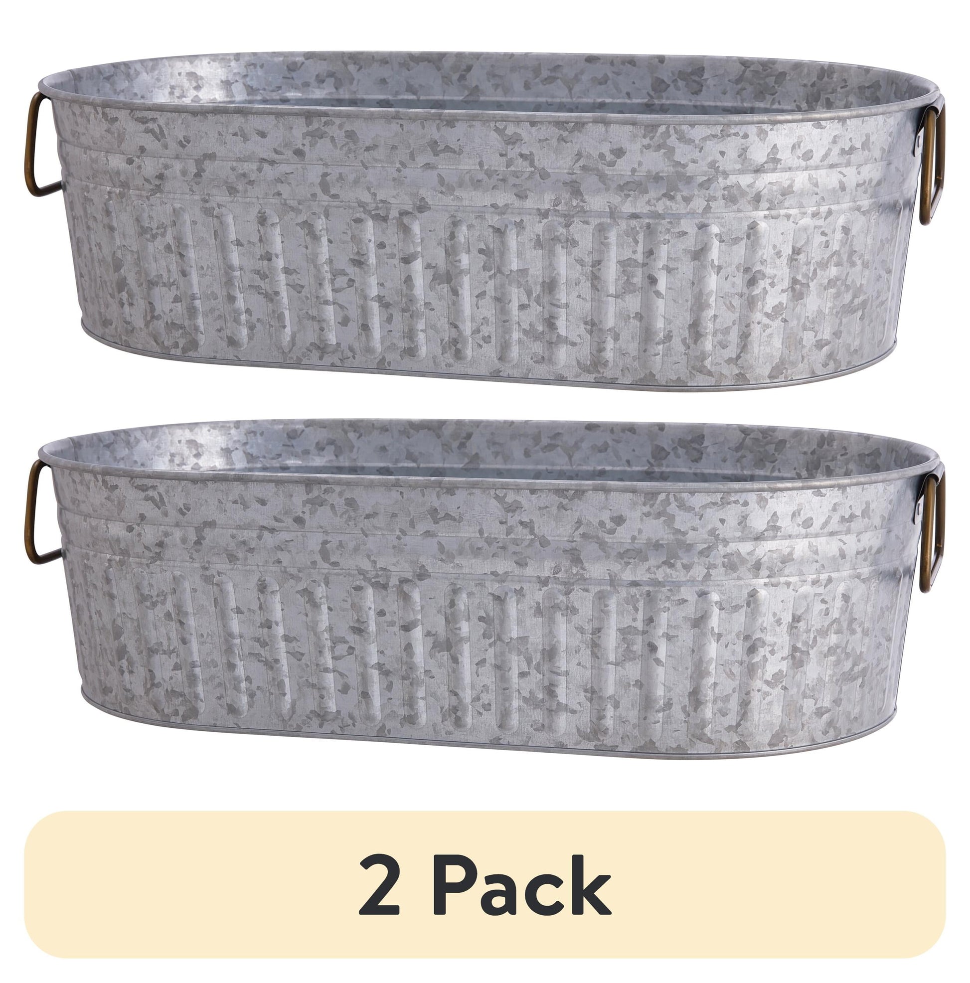 Better Homes & Gardens Tina Ovalada Galvanizada de 4 Galones