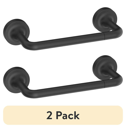 (2 pack) Better Homes & Gardens Brand Clean Modern Style Wall Mounted Toilet Paper Holder Matte Black Finish