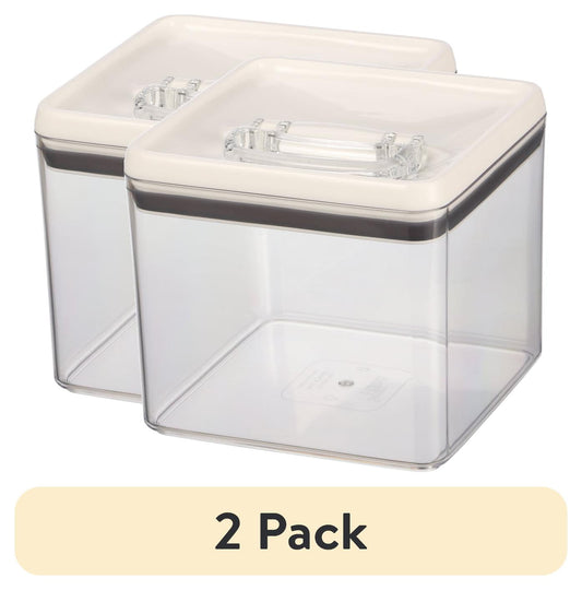 (2 pack) Better Homes & Gardens Flip-Tite Large 19.7 Cup Airtight Bagel Food Storage Container, BPA-Free, Stackable Pantry Canister
