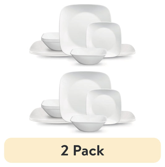 CorelleÂ®- Classic, Pure White Square 12-Piece Dinnerware Set