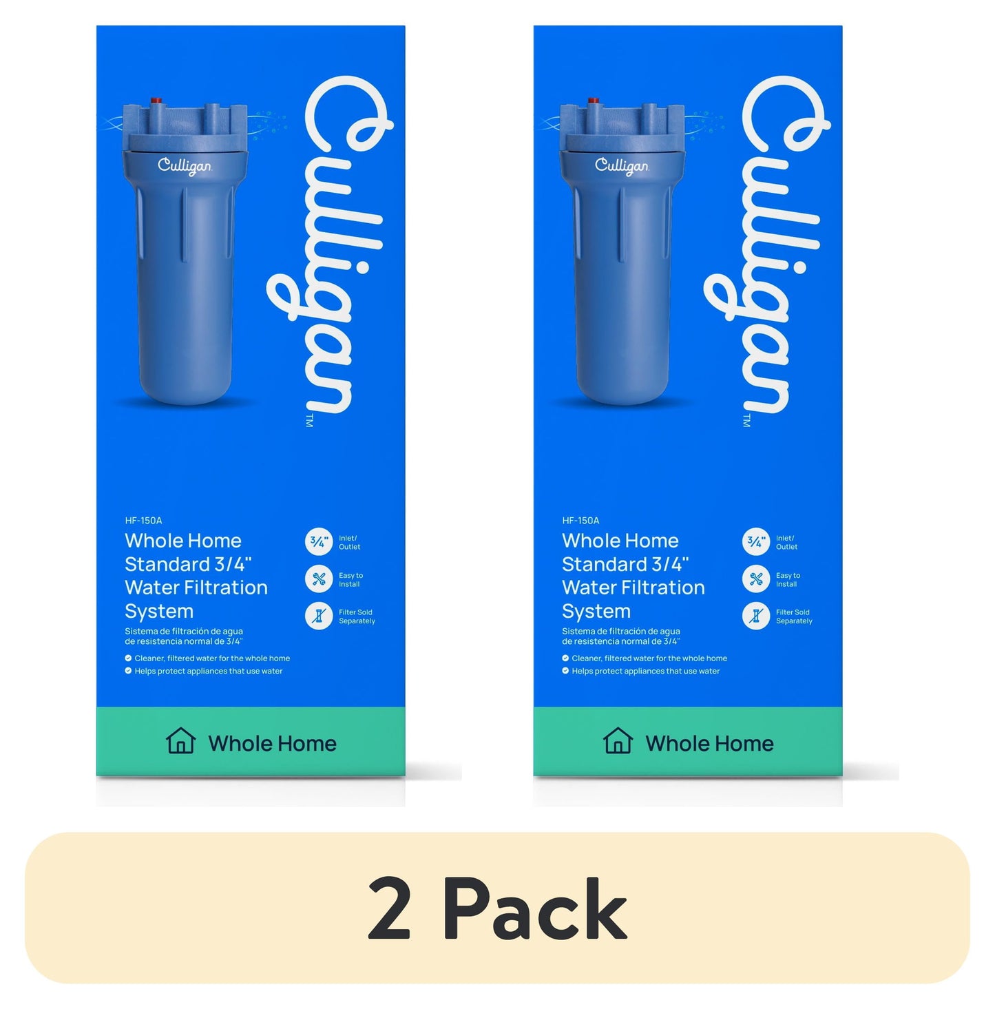 (2 pack) Culligan HF-150A Whole Home Standard 3/4" Water Filtration System