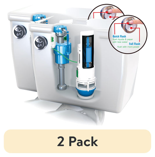 (2 pack) Danco HydroRight Toilet Repair Kit with Dual Flush Valve Push Button Handle, 1.9 lbs, Blue, New (HYR460)