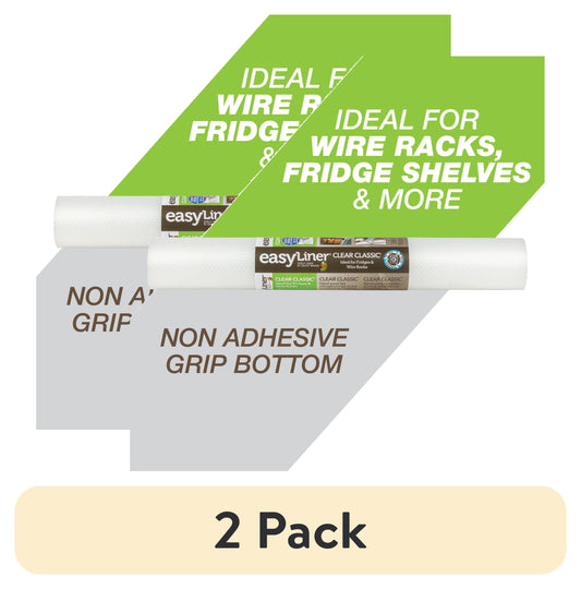 (2 pack) Clear Classic EasyLiner Shelf Liner, Clear 20" x 12' Roll