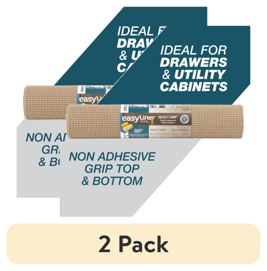 (2 pack) Select Grip EasyLiner Shelf Liner, Taupe 20" x 18' Roll