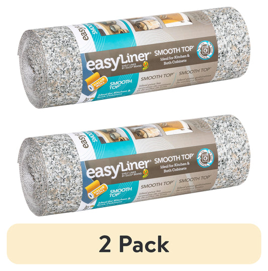 (2 pack) EasyLiner Smooth Top Shelf Liner, Grey Granite, 12 in. x 30 ft. Roll