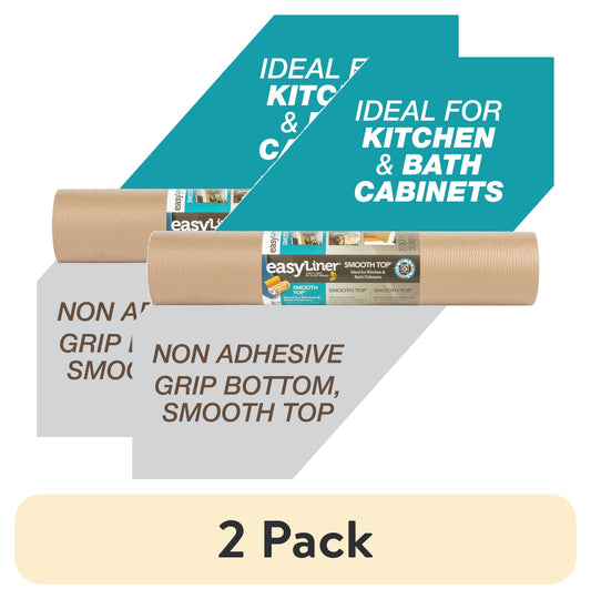 (2 pack) Smooth Top EasyLiner Shelf Liner, Taupe 20" x 18' Roll