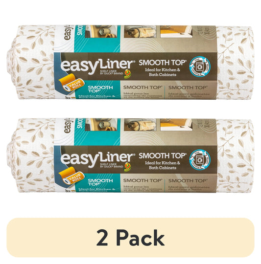 (2 pack) Smooth Top EasyLiner Shelf Liner, Taupe Buds 12" x 30' 1 Rolls