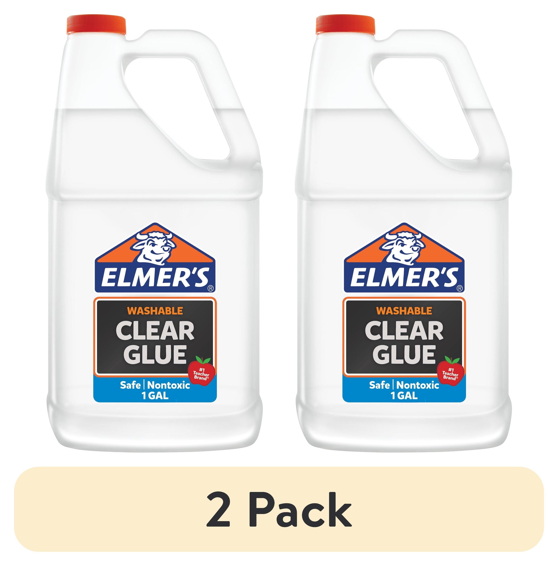 (2 pack) Elmer's Clear Glue, 1 gal, Dries Clear