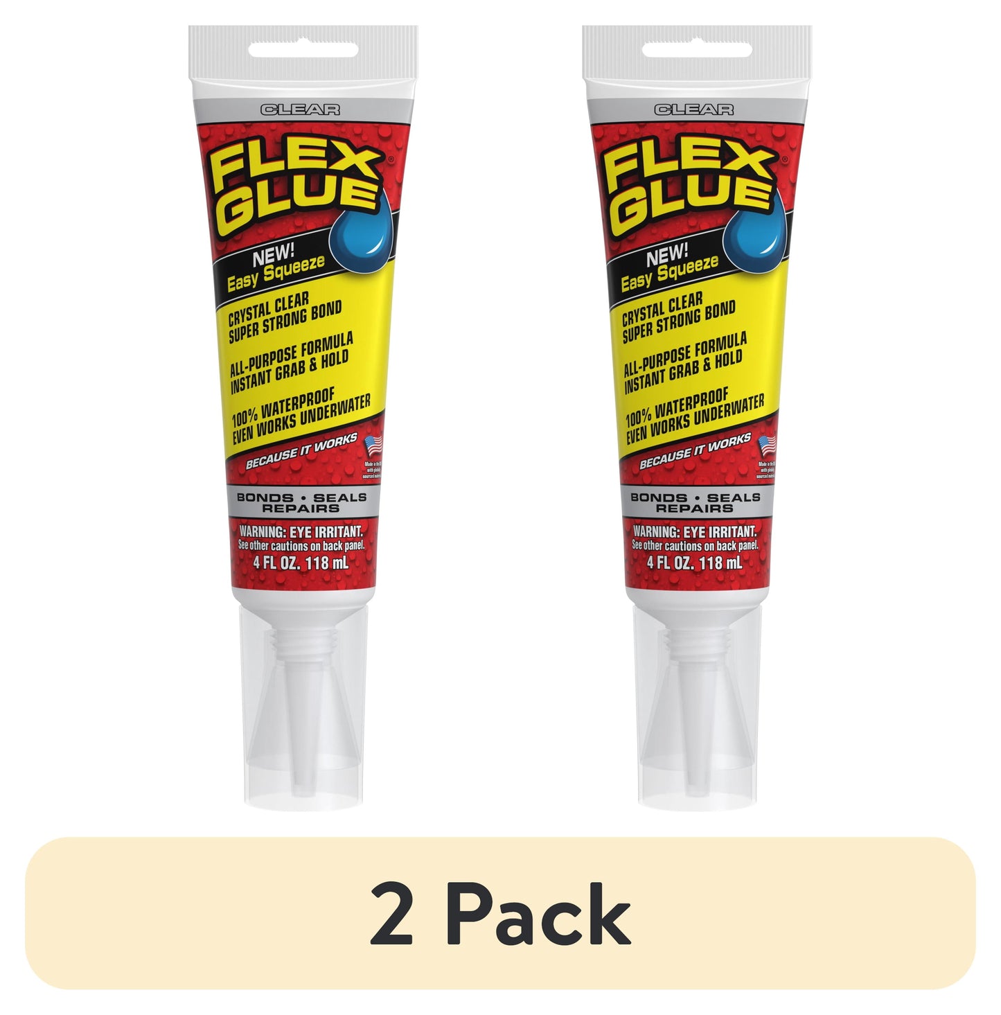 Flex Glue Strong Rubberized Waterproof Adhesive Sealant, 4 Ounce, Clear