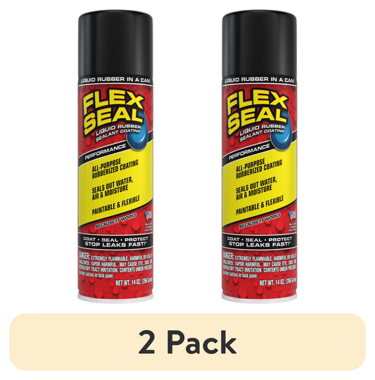 (2 pack) Flex Seal Automotive Liquid Rubber Sealant Coating Aerosol, 14 oz, Black