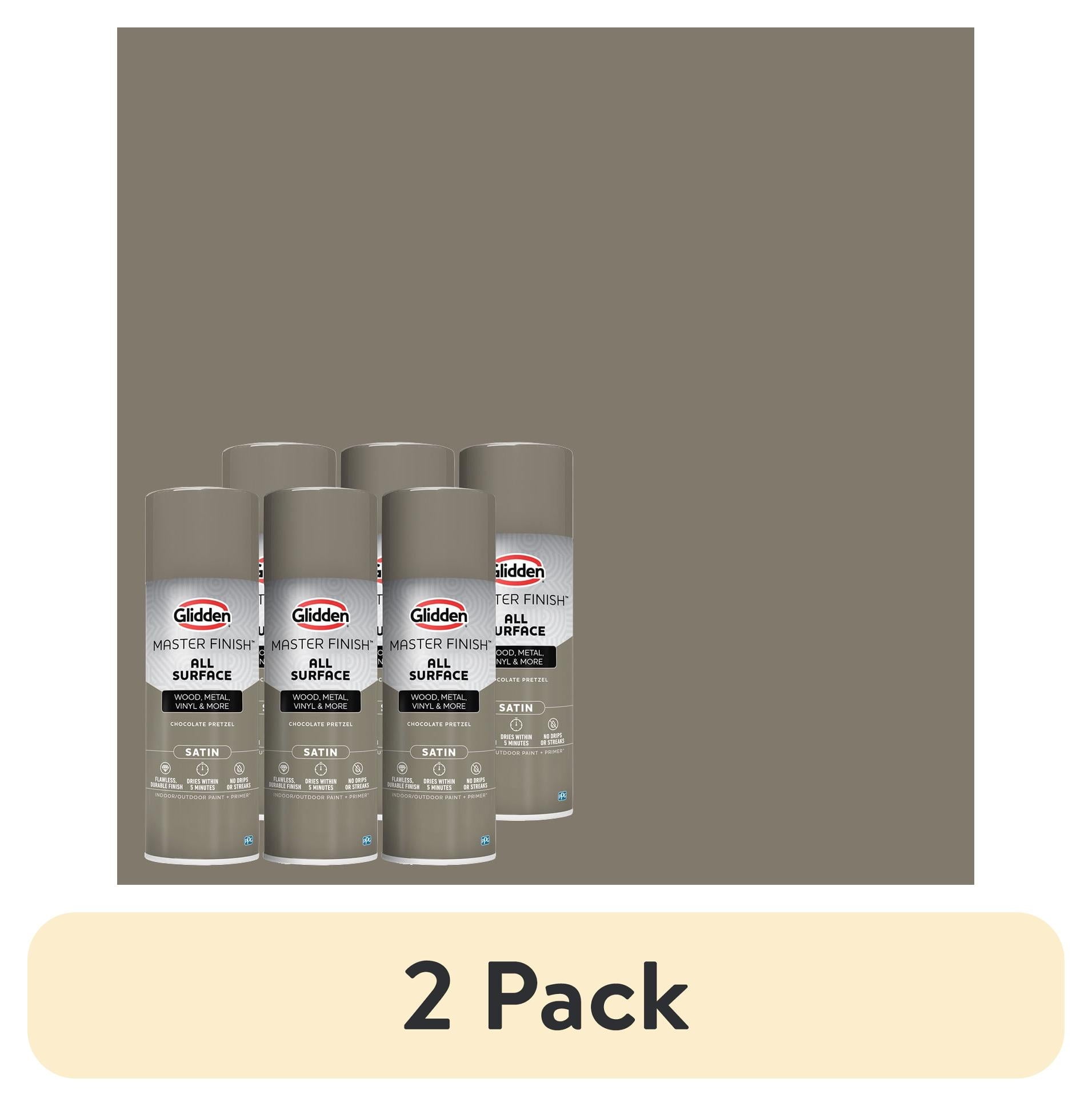 (12 pack) Glidden Master Finish 12 oz. Satin Chocolate Pretzel Interior/Exterior All Surface Spray Paint and Primer, 6 Pack