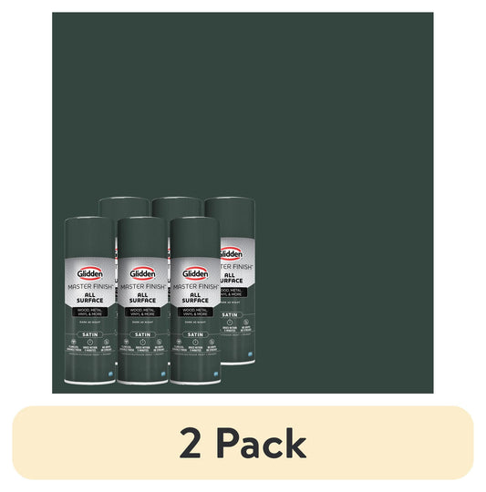 (12 pack) Glidden Master Finish 12 oz. Satin Dark As Night Interior/Exterior All Surface Spray Paint and Primer, 6 Pack