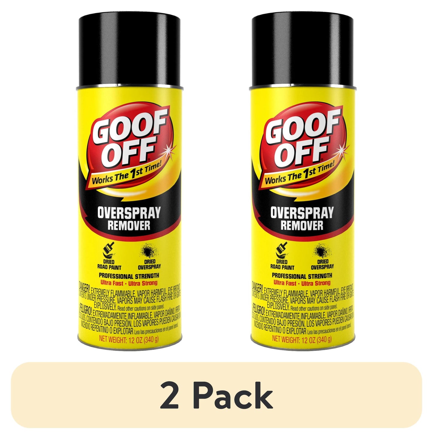 (2 pack) Goof Off Overspray Remover, 12 oz., Removes Dried Basecoat and Clearcoat Overspray