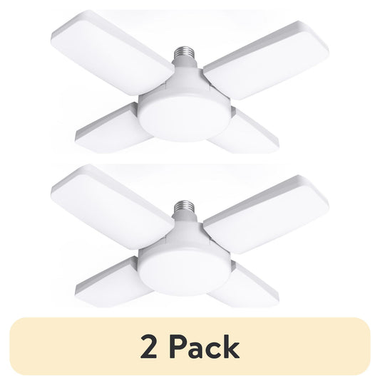 (2 pack) Great Value LED Daylight Garage Light, 6W/30W/60W (Brightness Selectable), E26 Screw-in Base