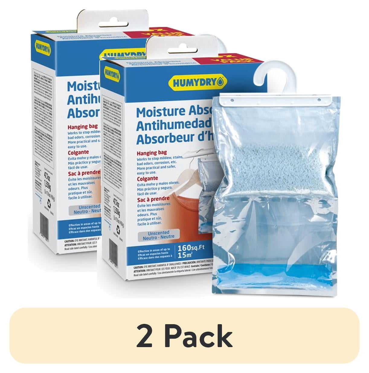 (2 pack) HumydryÂ® 3 Pack Hanging Bag Moisture Absorber (3x15.9oz bags), Unscented, 6pk