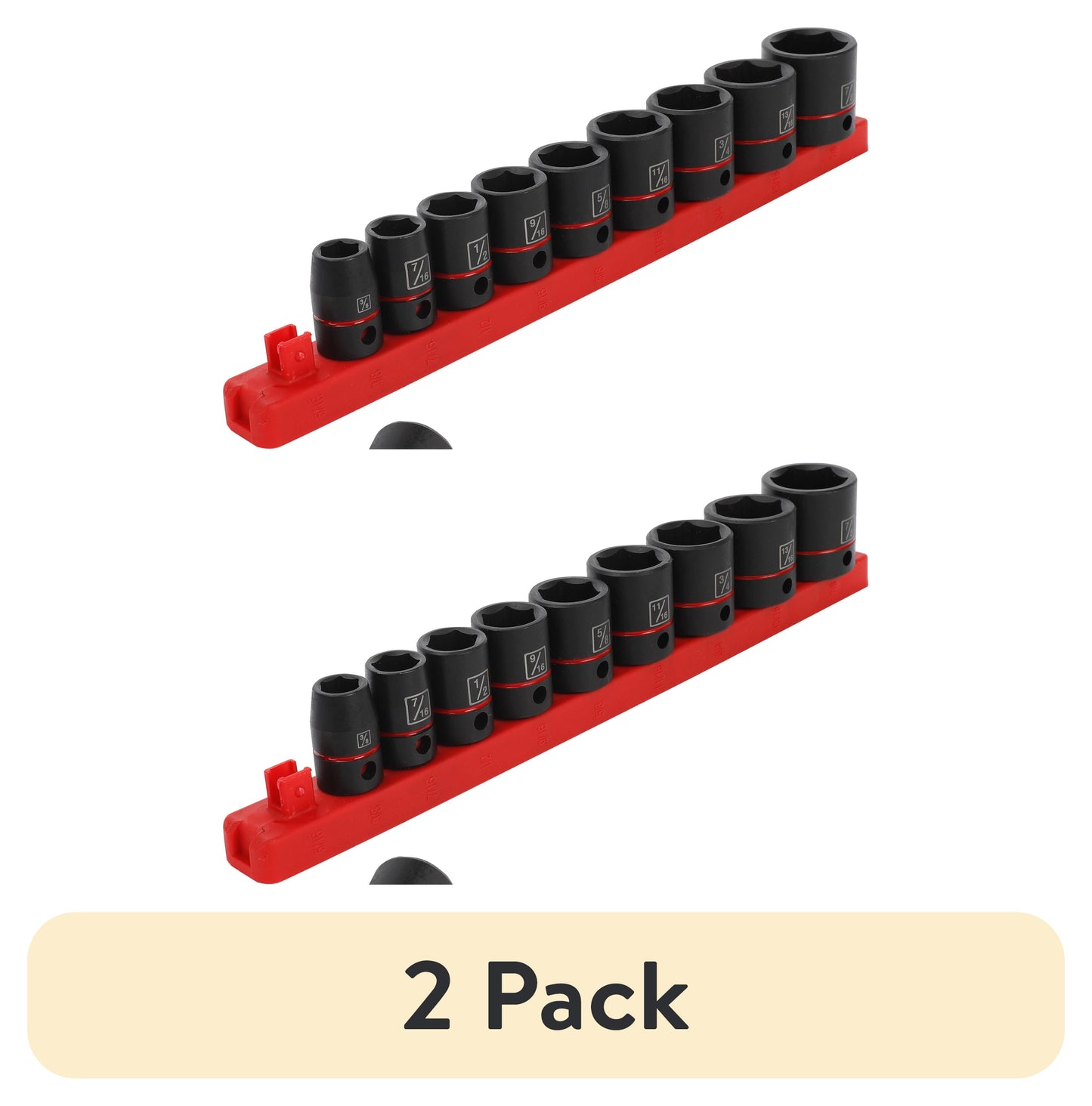 (2 pack) Hyper Tough 11-Piece 3/8-inch Drive Impact Socket Set (SAE)