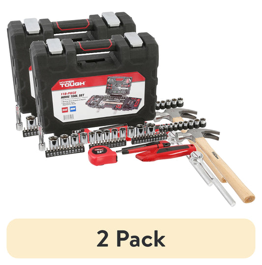 (2 pack) Juego de Herramientas de 118 Piezas Hyper Tough para Reparaciones en el Hogar