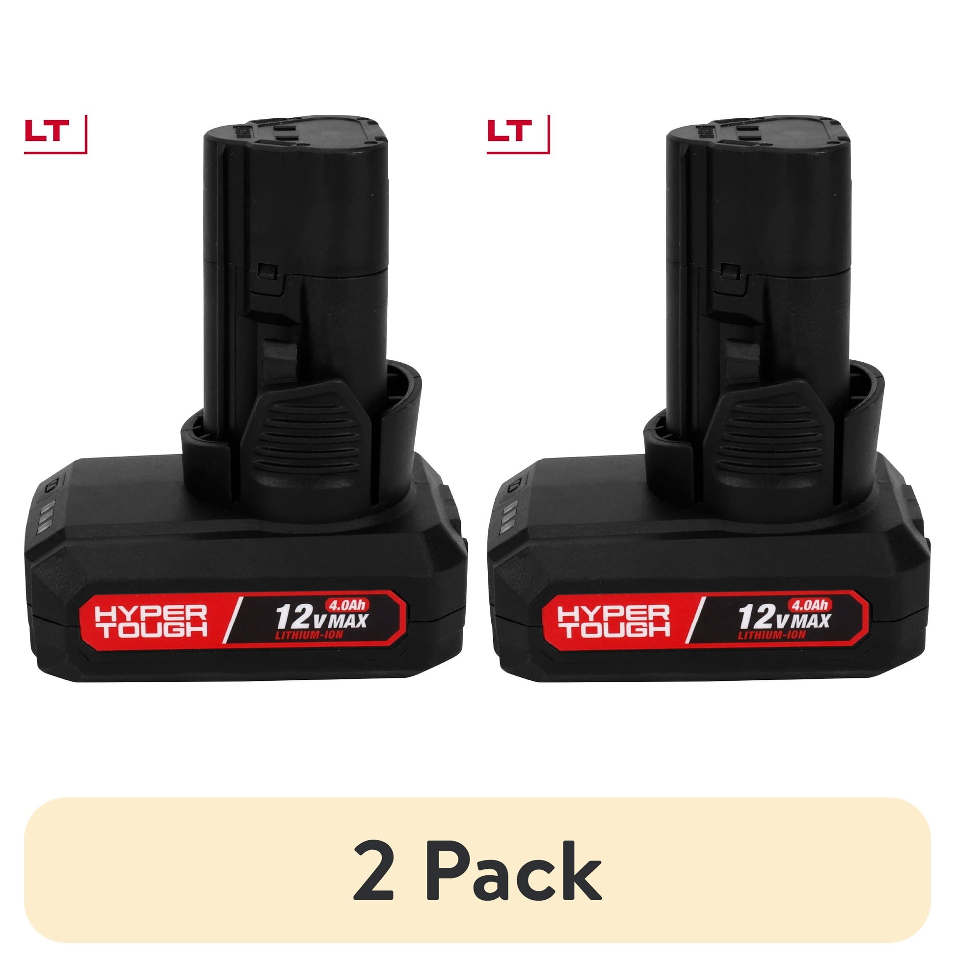 (2 pack) Hyper Tough 12V Lithium-Ion 4.0Ah Rechargeable Battery