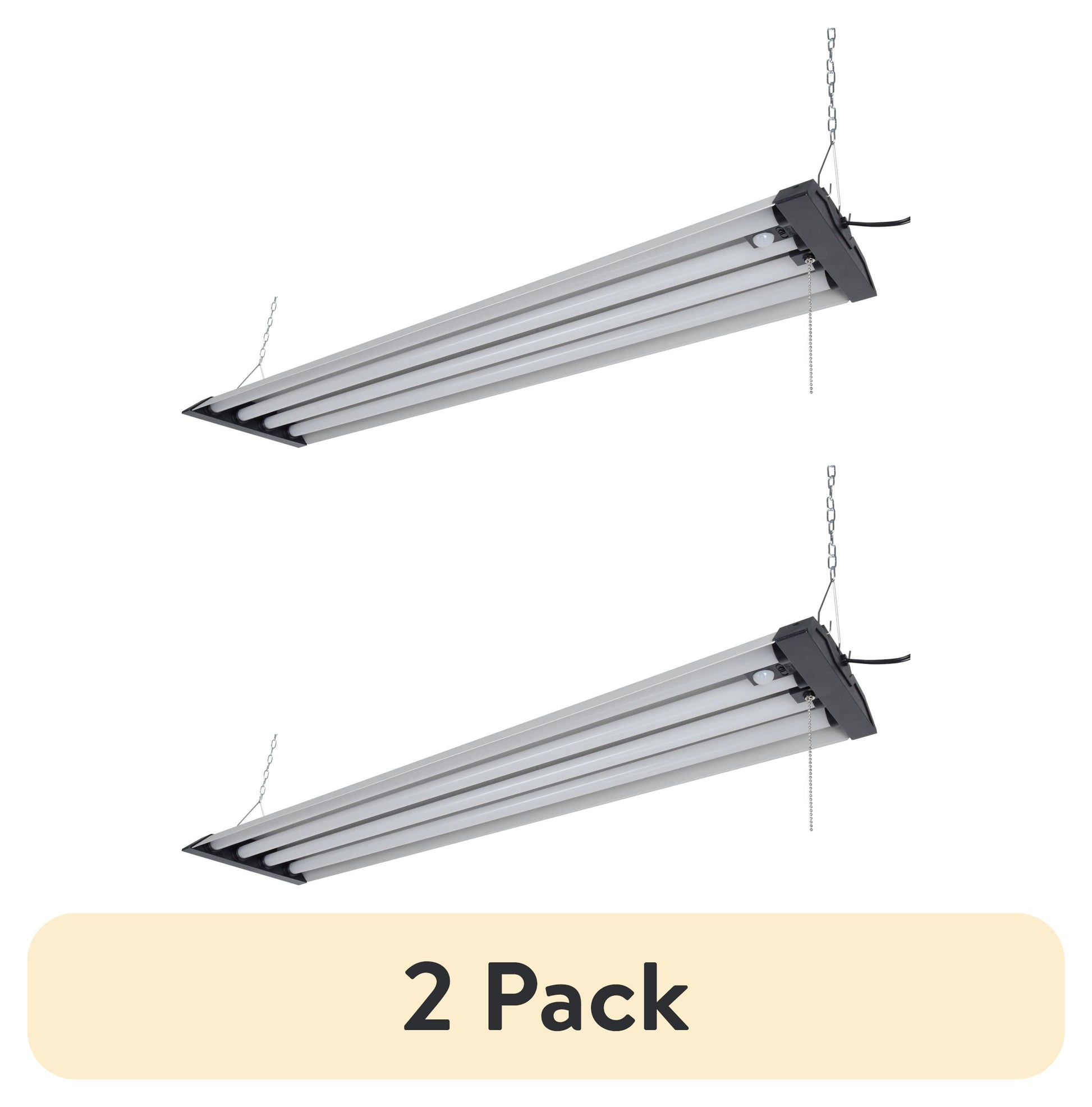 (2 pack) Hyper Tough 4-ft 10000 Lumen Plug-in 4-Tube Integrated LED Shop Light Fixture, Grey Finish (1 Pack)