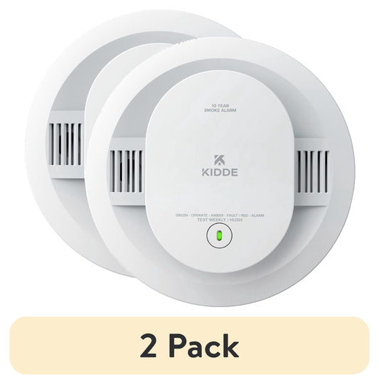 (2 pack) Kidde 10-Year Sealed Lithium Battery-Operated Photoelectric Smoke Detector Alarm, 5-inch