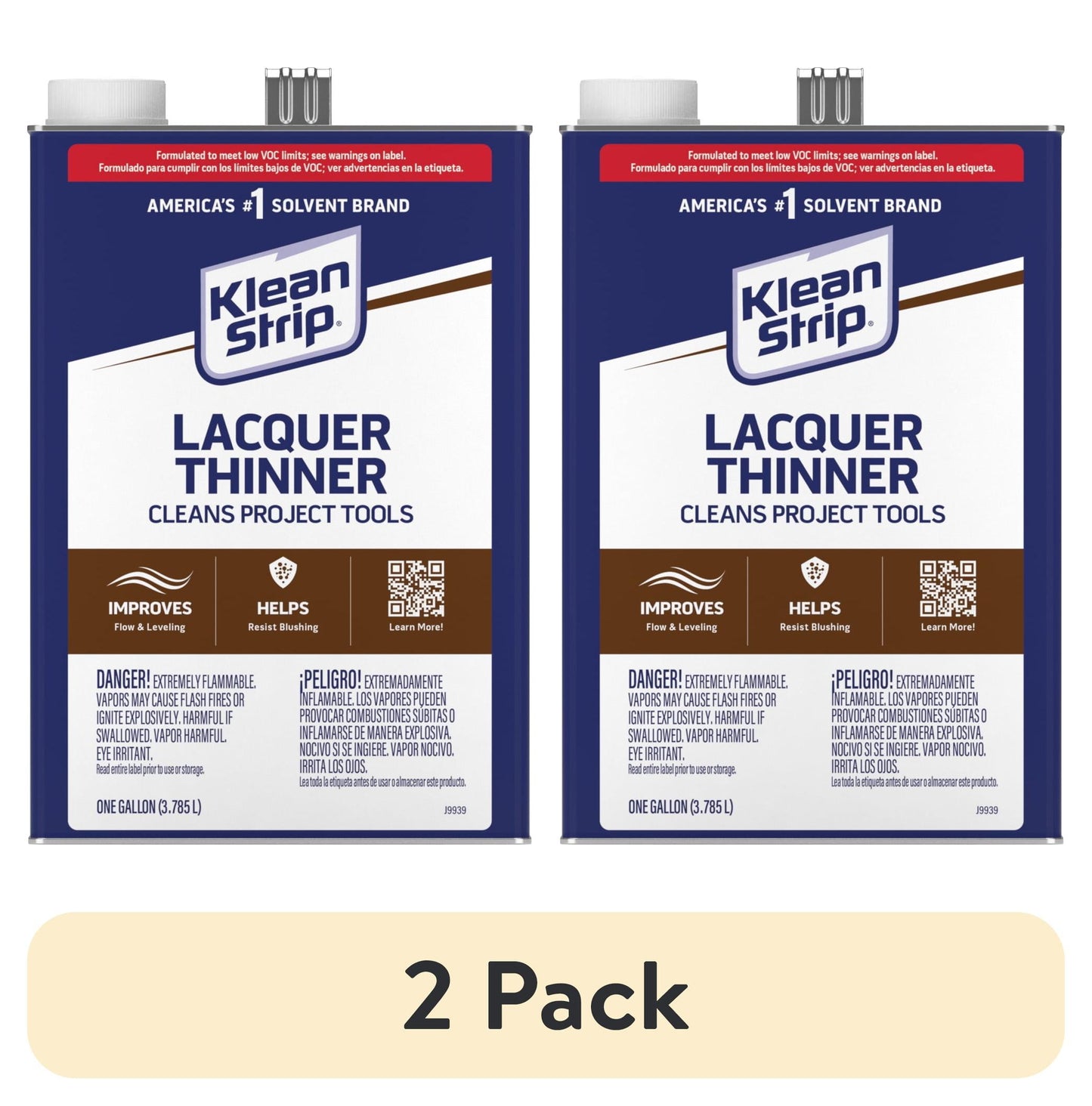(2 pack) Klean-StripÂ® Lacquer Thinner, 1 Gallon