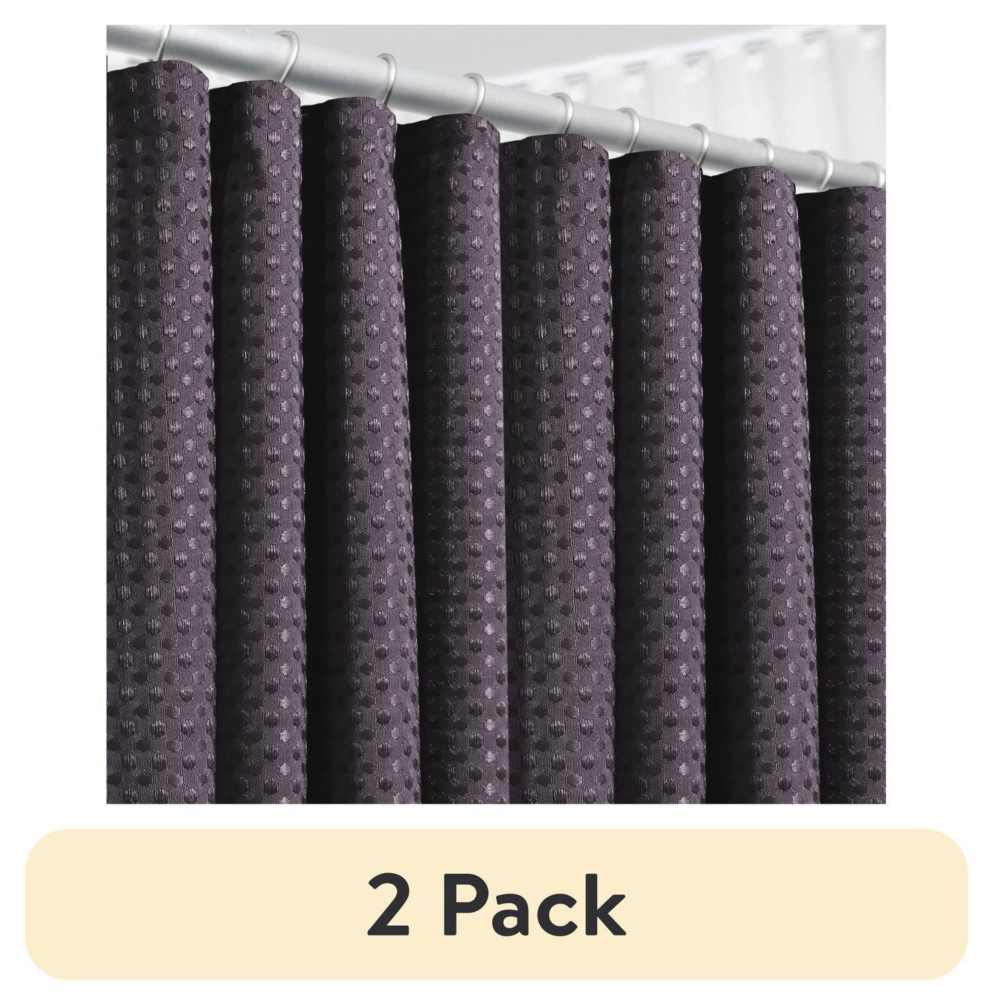 (2 pack) LammaLoe Purple Shower Curtain, Waffle Weave Heavy Duty Fabric Shower Curtain, 72â€ x 72" Hotel Luxury 256 GSM Bathroom Curtains