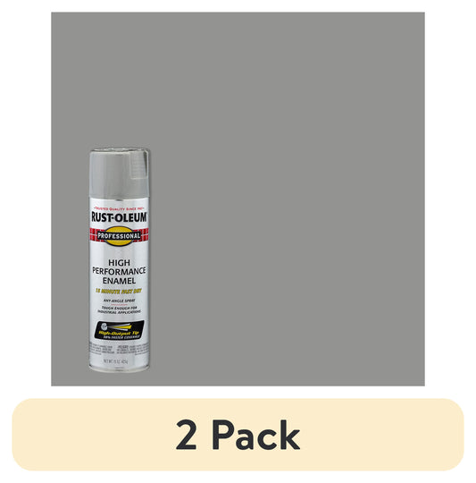 (12 pack) 6 Pack, Light Machine Gray, Rust-Oleum Professional High Performance Gloss Enamel Spray Paint-7581838, 15 oz