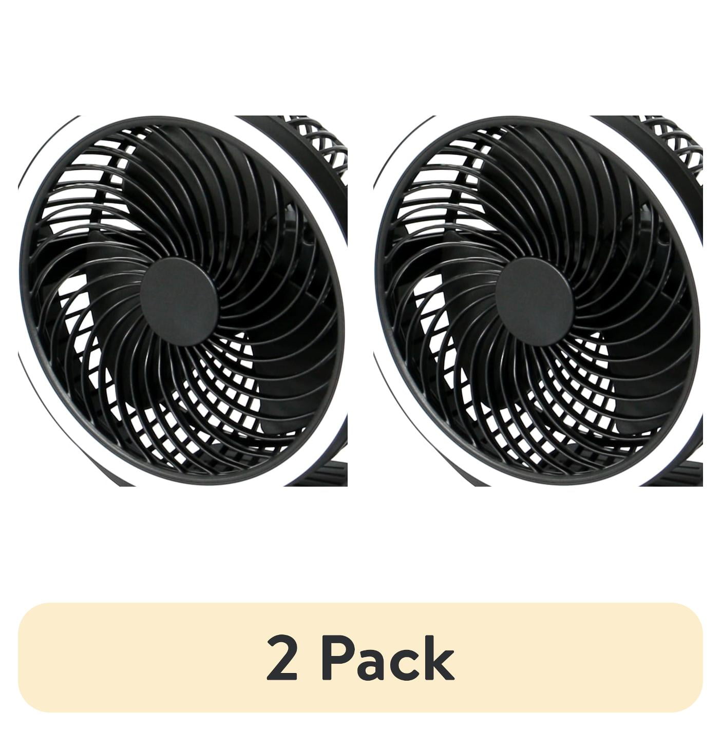 Mainstay Ventilador Recargable USB de 7" con Clip y Mesa con LED Negro