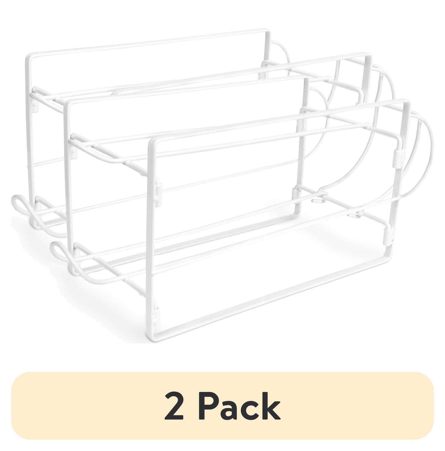 (2 pack) Mainstays 2-Tier Beverage and Drink Dispenser Stand, Countertop Organizer for Water, Juice and Party Beverage Service, White