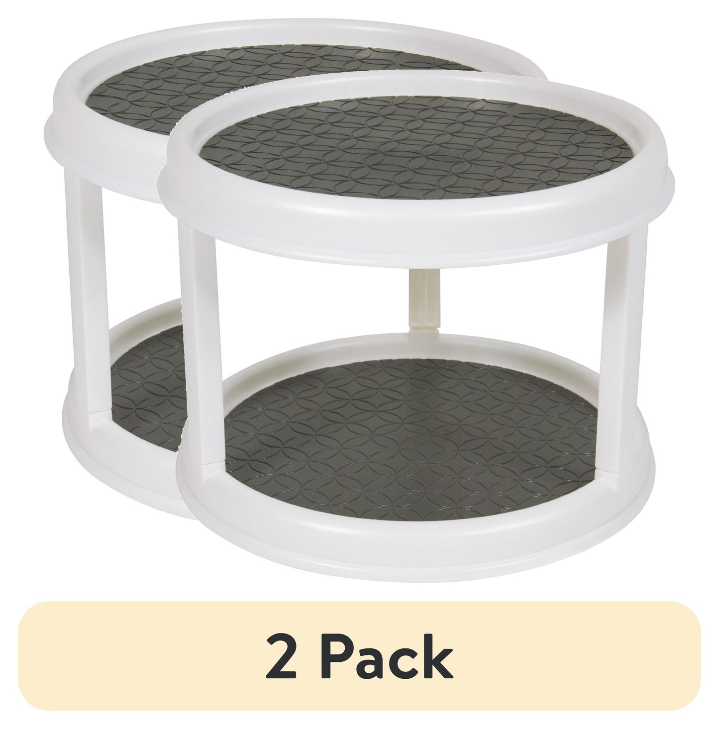 (4 pack) Mainstays 2-Tier Plastic Spice Rack Organizer Turntable